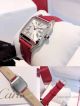 Top Replica Cartier Santos-Diamond Lover Watch Silver Dial Red Leather Strap (6)_th.jpg